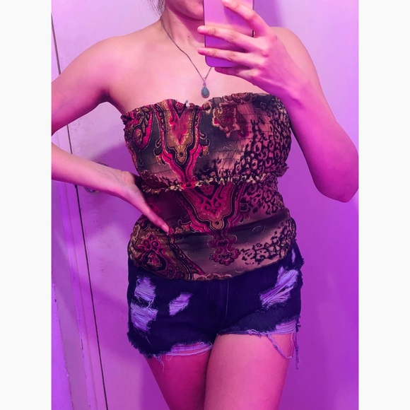 Ruched Mesh Tube Top - Picture 4 of 12